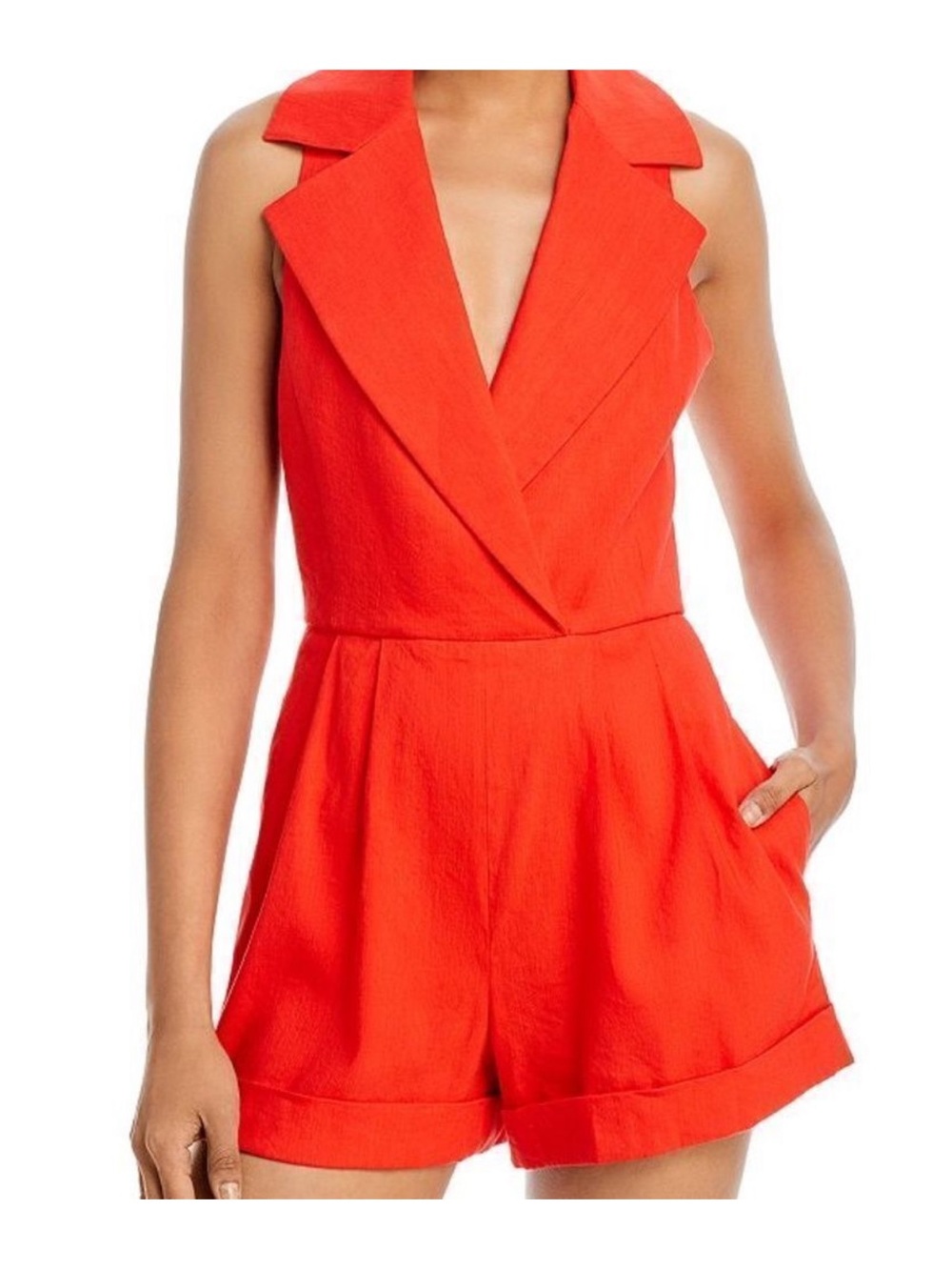Alice + Olivia Sleeveless Red Romper